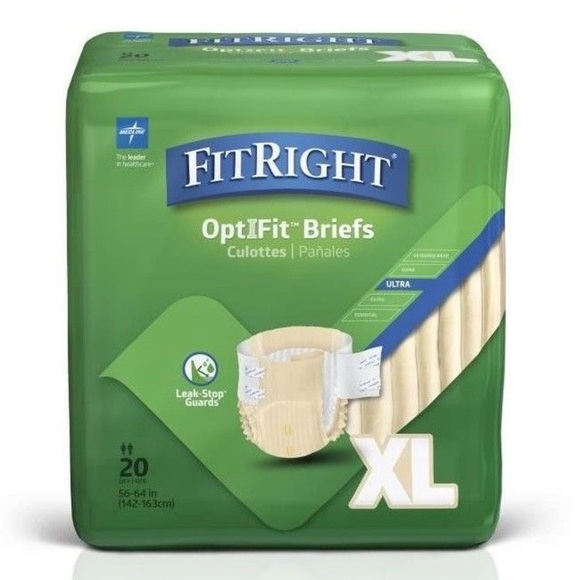 Medline FitRight OptiFit Ultra Disposable Brief XL 20Ct - Picture 1 of 4